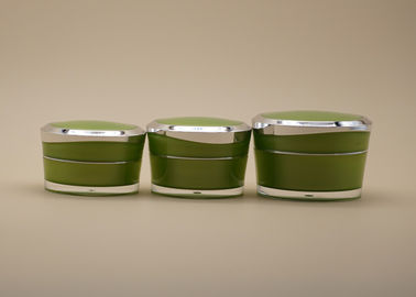 Зеленый цвет косметических Креам контейнеров доказательства утечки портативный свежий с серебряным цветом