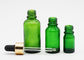 Бутылки капельницы эфирного масла зеленого цвета заботы кожи с алюминиевой капельницей