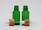 Бутылки капельницы зеленого масла 18мм косметические стеклянные с бамбуковой пипеткой печатания капельницы
