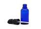 Капельница эфирного масла цилиндра разливает насос по бутылкам лосьона покрывает голубой ясный цвет