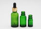 Бутылки капельницы эфирного масла зеленого цвета заботы кожи с алюминиевой капельницей