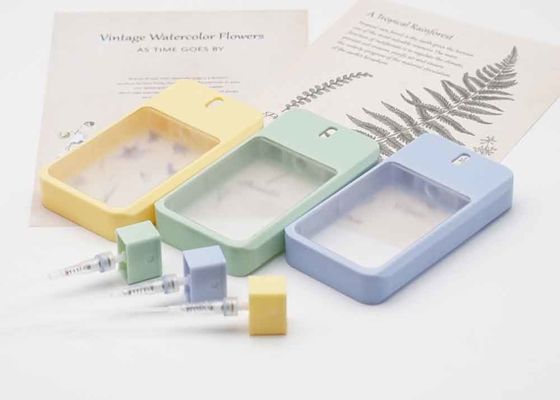 желтая форма кредитной карточки бутылки атомизатора духов прозрачной пластмассы 38ml